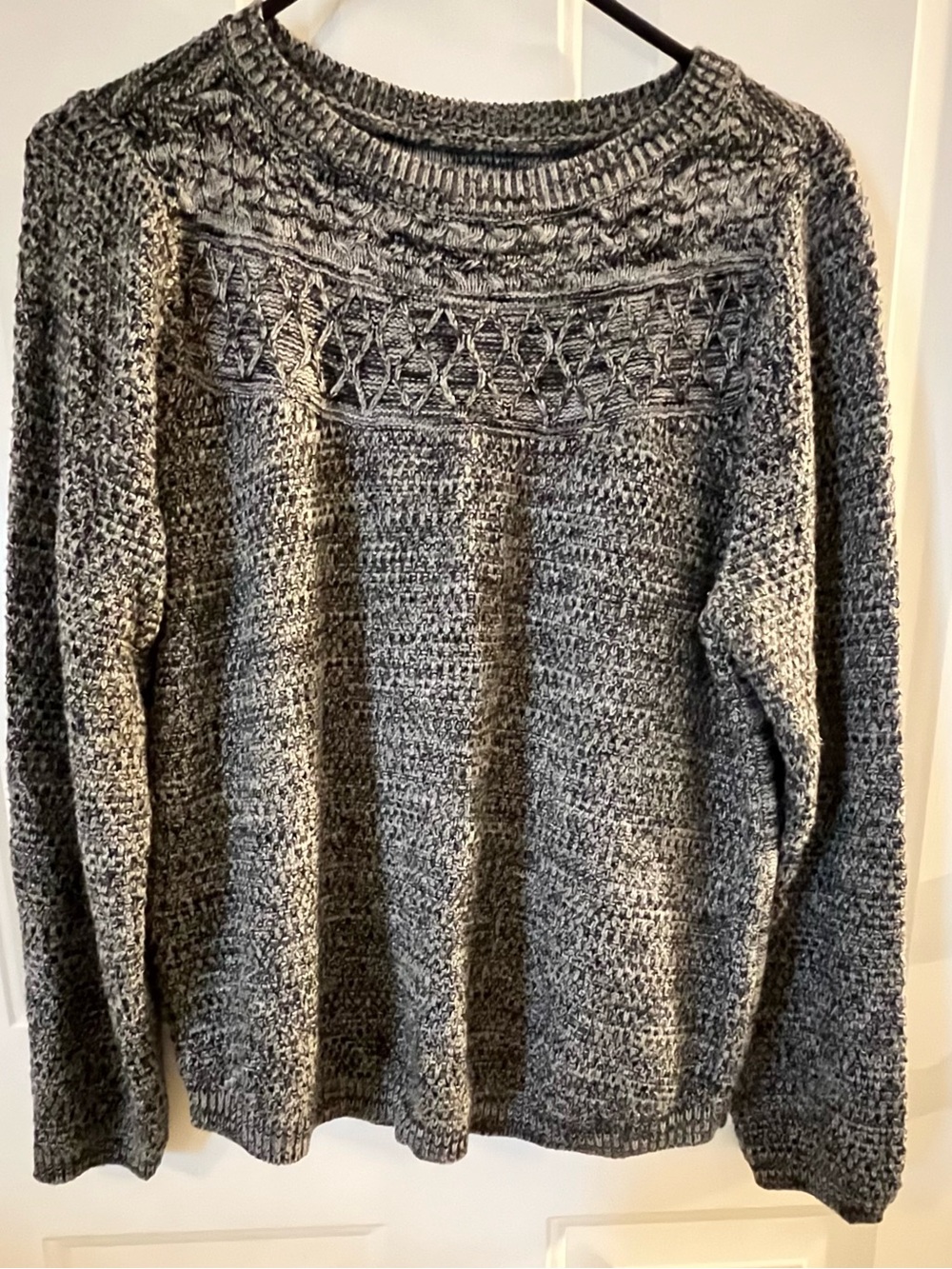 croft & barrow Gray Textured Knit Crewneck Sweater